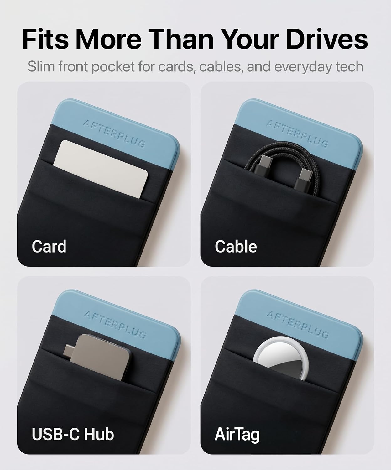 2-Pocket Adhesive Organizer for Portable SSD, Hard Drive & Tech Accessories with 3M Reusable Mount - Image 7